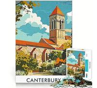 Puzzle per ragazzi 1000 Illustrazione della Cattedrale di Canterbury Taglio preciso Divertimento Creativo Gioco per la mente Relax Divertimento Regalo di Natale Arte (38x52cm)