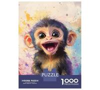 Puzzle Per Ragazzi 1000 Joyful Baby Monkey Art Puzzle Giochi Divertenti Decorazione Perfetta Offerta Come Regalo Per Tutta La Famiglia 38x26cm/1000pcs