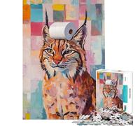 Puzzle per ragazzi 1000 linci con carta igienica per compleanno Natale Migliora la memoria Giocattolo antistress Adatto dai 14 anni in su (38x26cm)