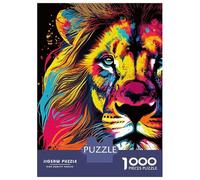 Puzzle Per Ragazzi 1000 Lion Pop Art Animal Face Puzzle Per Ragazzi Giochi Rilassanti Modelli Da Assemblare Offerta Come Regali Per Tutta La Famiglia 52x38cm/1000pcs
