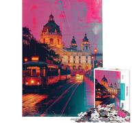 Puzzle per ragazzi 1000 luci al neon del tram Difficile e stimolante Gioco rilassante Adatto a partire dai 14 anni (38x26cm)