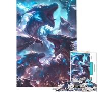 Puzzle per ragazzi 1000 Maestosi Draghi Gioco Rilassante Giocattolo Gioco Intellettuale Ottimo Regalo e Giocattolo Attività per la Famiglia (Dimensioni 38x52cm)