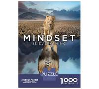 Puzzle Per Ragazzi 1000 Mindset Is Everything Lion Puzzle Giochi Divertenti Decorazione Perfetta Offerta Come Regalo Per Tutta La Famiglia 70x50cm/1000pcs
