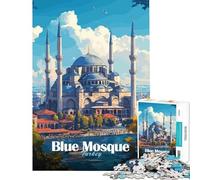 Puzzle per ragazzi 1000 Moschea Blu di Istanbul una sfida da completare un'opera d'arte un giocattolo antistress adatto a partire dai 14 anni (38x26cm)