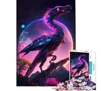 Puzzle per ragazzi 1000 Neon Fiaba Dinosauro Giocattolo avvincente per coltivare la pazienza Gioco rompicapo Difficile Regalo di compleanno (Dimensioni 75x50cm)