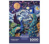 Puzzle Per Ragazzi 1000 Pezzi A Pair of Peacocks Abstrac Puzzle Per Adulti Gioco Pratico Sfida Difficile Ideale Come Regalo 52x38cm/1000pcs