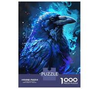 Puzzle Per Ragazzi 1000 Pezzi Abstract Raven Blue Flames Puzzle Per Adulti Giochi Rilassanti Taglio Di Precisione Offerta Come Regalo Per Tutta La Famiglia 52x38cm/1000pcs