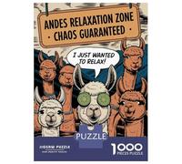 Puzzle Per Ragazzi 1000 Pezzi Alpaca Relaxation Zone Puzzle Per Adulti Giocattoli Fai Da Te Analisi E Logica Regali Unici Per Compleanno E Natale 52x38cm/1000pcs