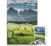 Puzzle per ragazzi 1000 pezzi Alpe di Siusi all'alba Giocattoli Giochi educativi Sfida difficile Regali di Babbo Natale segreto Dimensioni 38x26cm