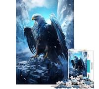 Puzzle per ragazzi 1000 pezzi Aquila congelata nel mondo di ghiaccio Giochi rilassanti Giocattolo Gioco intellettuale Ottimo regalo e giocattolo Attività per famiglie (Dimensioni 38x26cm)