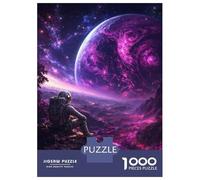 Puzzle Per Ragazzi 1000 Pezzi Astronaut Gazing at Alien Planet Puzzle Gioco Rompicapo Un'opera D'arte Regali Unici Per Compleanno E Natale 52x38cm/1000pcs