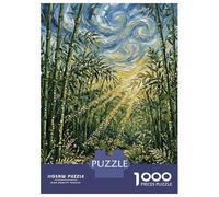 Puzzle Per Ragazzi 1000 Pezzi Bamboo Forest Path with Starry Sky Puzzle Per Adulti Gioco Pratico Taglio Di Precisione Attività Divertenti A Casa 70x50cm/1000pcs