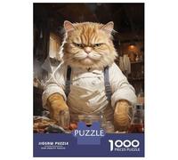 Puzzle Per Ragazzi 1000 Pezzi Big Fat Chef Cook Cat Puzzle Per Adulti Giochi Divertenti Per Divertimento in Famiglia È Ideale Come Regalo 38x26cm/1000pcs