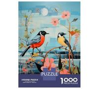 Puzzle Per Ragazzi 1000 Pezzi Birds in The Garden Art Print Puzzle Giochi Rilassanti Difficile Difficile E Sfida 70x50cm/1000pcs