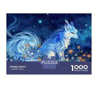 Puzzle Per Ragazzi 1000 Pezzi Blue Fox Fantasy Art Print Puzzle Giochi Rilassanti Difficile Difficile E Sfida 38x26cm/1000pcs