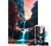 Puzzle per ragazzi 1000 pezzi Cascata Canyon Taglio preciso Divertimento Creativo Gioco per la mente Relax Divertimento Regalo di Natale Arte (38x26cm)