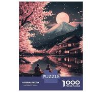 Puzzle Per Ragazzi 1000 Pezzi Cherry Blossom Moonlit Boat Ride Puzzle Per Adulti Giochi Rilassanti Taglio Di Precisione Offerta Come Regalo Per Tutta La Famiglia 52x38cm/1000pcs