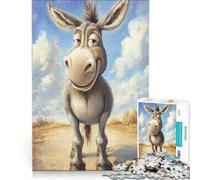 Puzzle per ragazzi 1000 pezzi con un asino, giochi rilassanti, decorazioni per la casa, adatti per la scrivania 38x52cm