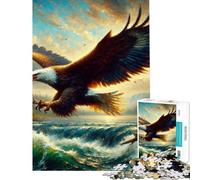 Puzzle per ragazzi 1000 pezzi con una maestosa aquila in volo Divertimento a casa giochi che migliorano la memoria adatti a persone dai 14 anni in su 50x75cm