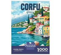 Puzzle Per Ragazzi 1000 Pezzi Corfu Greece Island Puzzle Per Adulti Gioco Pratico Sfida Difficile Ideale Come Regalo 70x50cm/1000pcs