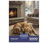 Puzzle Per Ragazzi 1000 Pezzi Cozy Animals by Fireplace Puzzle Gioco Rompicapo Un'opera D'arte Regali Unici Per Compleanno E Natale 52x38cm/1000pcs