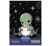 Puzzle Per Ragazzi 1000 Pezzi Cute Cthulhu with Coffee Puzzle Per Adulti Giocattoli Fai Da Te Analisi E Logica Regali Unici Per Compleanno E Natale 70x50cm/1000pcs