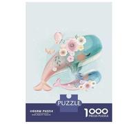 Puzzle Per Ragazzi 1000 Pezzi Cute Mommy And Baby Whale Puzzle Per Adulti Gioco Pratico Sfida Difficile Ideale Come Regalo 38x26cm/1000pcs