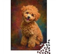 Puzzle Per Ragazzi 1000 Pezzi Cute Poodle Dog Puzzle Gioco Rompicapo Un'opera D'arte Regali Unici Per Compleanno E Natale 52x38cm/1000pcs