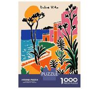Puzzle Per Ragazzi 1000 Pezzi Dolce Vita Coastal Landscape Illustration Puzzle Per Adulti Giochi Per Famiglie Decorazione Perfetta Difficile E Stimolante 52x38cm/1000pcs