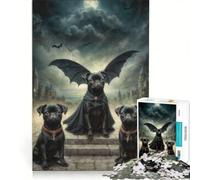 Puzzle per ragazzi 1000 pezzi Dracula Pug, gioco impossibile, attività per famiglie, ideale come regalo per tutta la famiglia 50x75cm