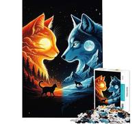 Puzzle per ragazzi 1000 pezzi Duality Gatto e Lupo Puzzle da 1000 pezzi Giocattolo educativo Sfida impegnativa Bellissimo design Gioco (50x75cm)