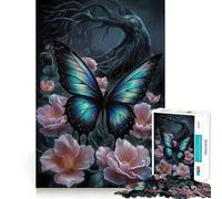 Puzzle per ragazzi 1000 pezzi Farfalle e fiori Taglio preciso Divertente Gioco creativo per la mente Rilassamento Divertimento Regalo di Natale artistico (38x52cm)