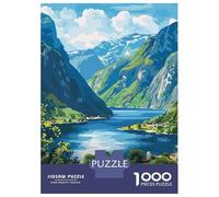 Puzzle Per Ragazzi 1000 Pezzi Fjords National Park Norway Travel Puzzle Giochi Rilassanti Difficile Difficile E Sfida 70x50cm/1000pcs