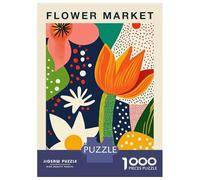 Puzzle Per Ragazzi 1000 Pezzi Flower Market Amsterdam Botanical Travel Art Print Puzzle Gioco Rompicapo Un'opera D'arte Regali Unici Per Compleanno E Natale 70x50cm/1000pcs