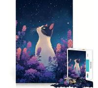 Puzzle per ragazzi 1000 pezzi Gatto che guarda le stelle Taglio preciso Divertente Gioco creativo per la mente Rilassamento Divertimento Regalo di Natale artistico (38x26cm)