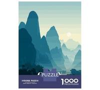 Puzzle Per Ragazzi 1000 Pezzi Guilin China Landscape Illustration Puzzle Per Adulti Gioco Pratico Taglio Di Precisione Attività Divertenti A Casa 52x38cm/1000pcs
