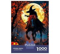 Puzzle Per Ragazzi 1000 Pezzi Halloween Witch on Horse-2 Puzzle Per Adulti Giochi Rilassanti Migliorano La Memoria Giochi Stimolanti Regali 38x26cm/1000pcs