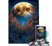 Puzzle per ragazzi 1000 pezzi Il volo di Babbo Natale nella foresta Puzzle per ragazzi Giocattolo antistress Analisi e logica aiutano ad allenare il cervello (Dimensioni 38x52cm)