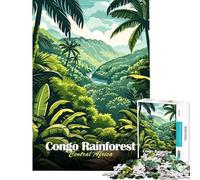 Puzzle per ragazzi 1000 pezzi illustrazione della foresta pluviale del Congo e dell'Africa centrale Puzzle antistress per ragazzi per stimolare l'analisi e la logica e favorire l'allenamento cerebrale