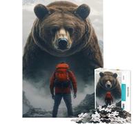 Puzzle per ragazzi 1000 pezzi Incontro con l'orso Gioco rilassante Giocattolo Gioco intellettuale Ottimo regalo e giocattolo Attività per la famiglia (Dimensioni 50x75cm)