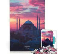 Puzzle per ragazzi 1000 pezzi Istanbul Turchia Tramonto Moschea, Gioco per famiglie, Divertimento a casa, Ideale come regalo 38x26cm