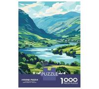 Puzzle Per Ragazzi 1000 Pezzi Lake District National Park Illustration Puzzle Per Adulti Gioco Pratico Sfida Difficile Ideale Come Regalo 52x38cm/1000pcs