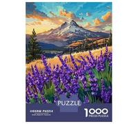 Puzzle Per Ragazzi 1000 Pezzi Lavender Field with Mountain Puzzle Per Adulti Giochi Per Famiglie Decorazione Perfetta Difficile E Stimolante 38x26cm/1000pcs