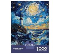 Puzzle Per Ragazzi 1000 Pezzi Lighthouse Under Starry Sky Puzzle Per Adulti Giocattoli Fai Da Te Analisi E Logica Regali Unici Per Compleanno E Natale 38x26cm/1000pcs