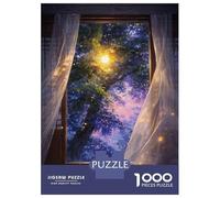 Puzzle Per Ragazzi 1000 Pezzi Magical Forest View Through Window Puzzle Giochi Rilassanti Difficile Difficile E Sfida 52x38cm/1000pcs
