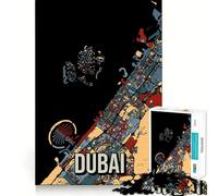 Puzzle per ragazzi 1000 pezzi Mappa della città di Dubai Taglio preciso Gioco rompicapo Regalo Gioco rilassante Regalo di Natale artistico (38x26cm)