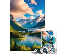 Puzzle per ragazzi 1000 pezzi Montagna Lago Alba Giochi Rilassanti Giocattolo Gioco Intellettuale Ottimo Regalo e Giocattolo Attività per la Famiglia (Dimensioni 50x75cm)