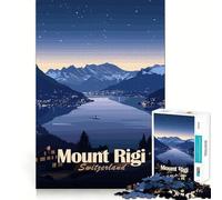 Puzzle per ragazzi 1000 pezzi Monte Rigi,Svizzera di notte Taglio preciso Gioco rompicapo Regalo Gioco rilassante Regalo di Natale artistico (38x52cm)