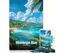 Puzzle per ragazzi 1000 pezzi Montego Bay Giamaica Poster di viaggio Taglio preciso Gioco Rompicapo Regalo Gioco rilassante Regalo di Natale Arte (38x52cm)