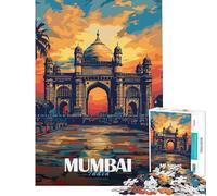 Puzzle per ragazzi 1000 pezzi Mumbai Gateway Arch per compleanno Natale Migliora la memoria Giocattolo antistress Adatto dai 14 anni in su (38x26cm)